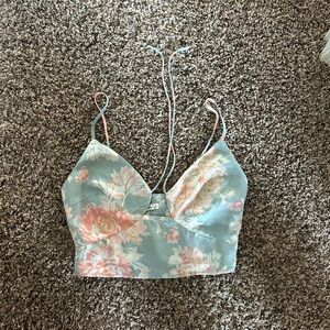 Floral Top - Blue and Pink